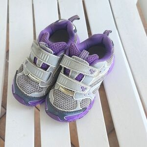 Pediped FLEX Purple Silver Sneaker for Girls EU24, US7.5-8
